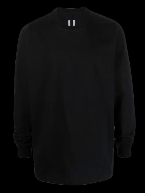 Rick Owens Cotton Long Sleeve T-Shirt Black