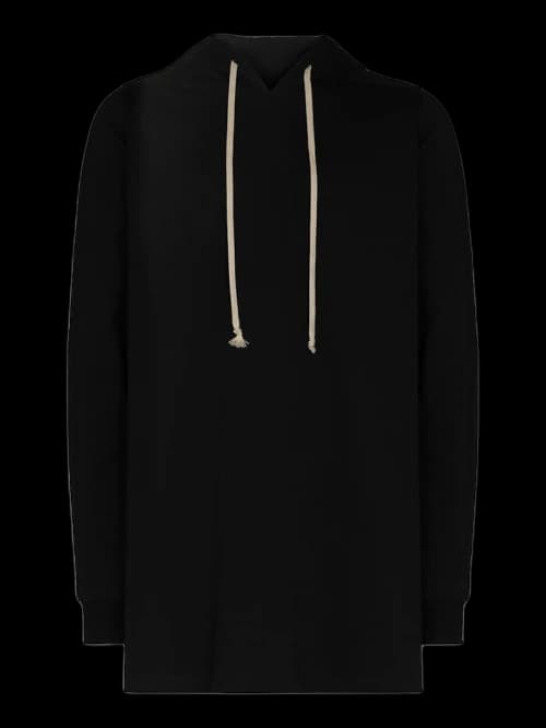 Rick Owens Fogachine Drawstring Pullover Hoodie Black