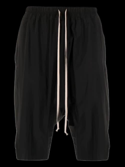 Rick Owens Basket Swingers Drop-Crotch Shorts Black