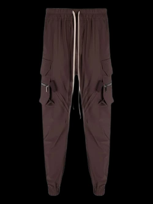 Rick Owens Drawstring-Waist Cargo Trousers Brown