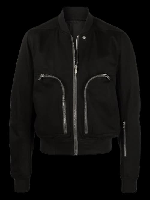 Rick Owens Zip-Front Bomber Jacket Black