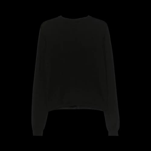 Rick Owens Cropped Biker Round Neck Sweater 'Black'