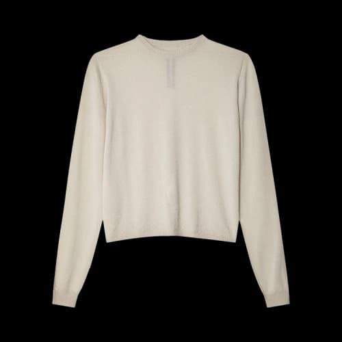 Rick Owens Cropped Biker Round Neck Sweater 'Dinge'