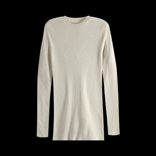 Rick Owens Ribbed Round Neck Top 'Sand'