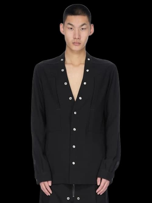 Rick Owens Camicia Larry Fogpocket Shirt Black