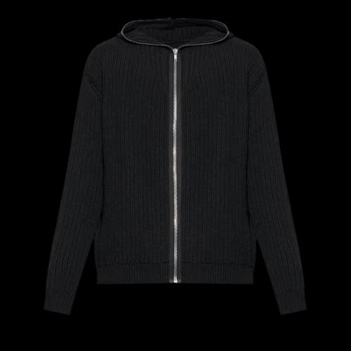 Rick Owens Heavy Wool Zipped Hoodie 'Black'