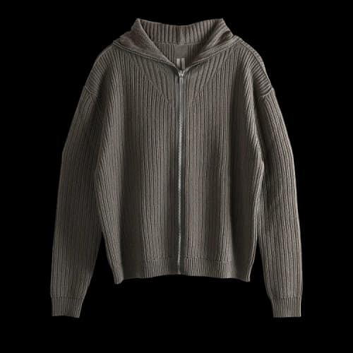 Rick Owens Heavy Wool Zipped Hoodie 'Dust'