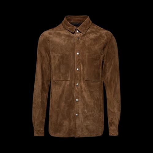 Rick Owens Suede Outershirt 'Chestnut'