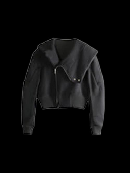 Rick Owens Cropped Hooded Flight Jacket Black