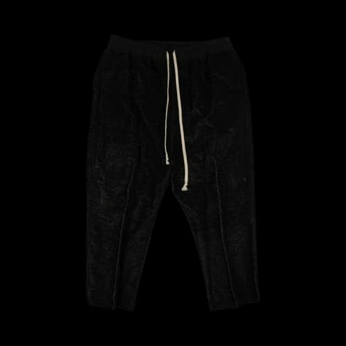 Rick Owens Velvet Cropped Pants 'Black'