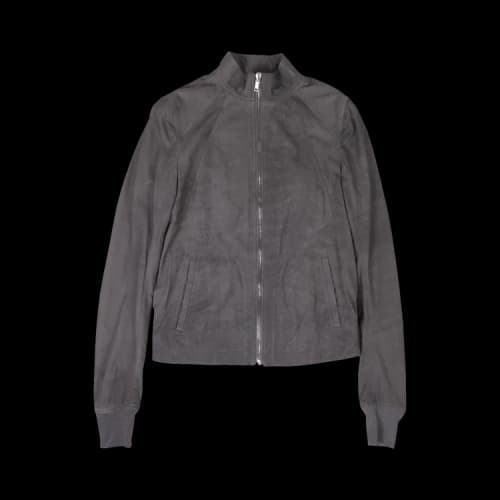 Rick Owens Lamb Leather Intarsia Jacket 'Blue'