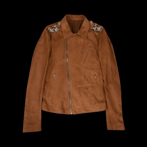 Rick Owens Leather Chain Shoulder Tabs Jacket 'Rust'