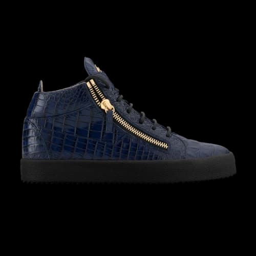 Giuseppe Zanotti Zippered Mid 'Croc Embossed - Blue'