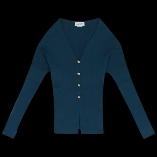 Lanvin Open Shoulder Waisted Cardigan 'Blue'