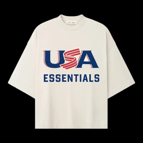 Fear of God Essentials USA Merch Tee 'Oat'