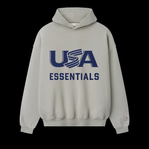 Fear of God Essentials USA Sport Hoodie 'Seal'