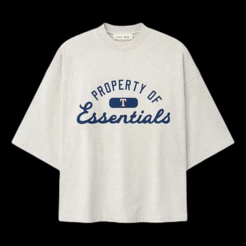 Fear of God Essentials x Rangers Merch T-Shirt 'Oatmeal Heather'