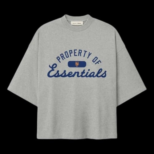 Fear of God Essentials x Mets Merch T-Shirt 'Concrete Heather'