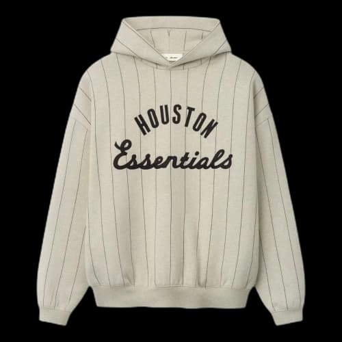 Fear of God Essentials x Astros Sport Hoodie 'Heather Stone Black Pinstripes'