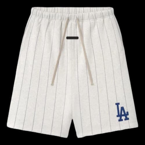 Fear of God Essentials x Dodgers 90'S Sweatshort 'Oatmeal Heather Dark Sapphire Pinstripes'