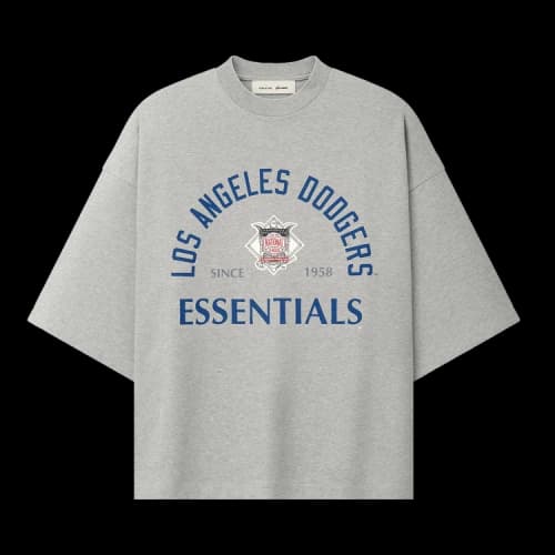 Fear of God Essentials Dodgers National League Merch Tee 'Concrete Heather'