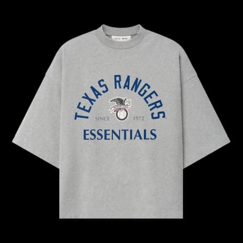 Fear of God Essentials Rangers American League Merch Tee 'Concrete Heather'