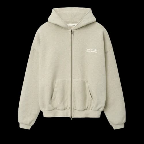 Fear of God Essentials 90s Zip-Up Hoodie 'Washed Vanilla Heather'