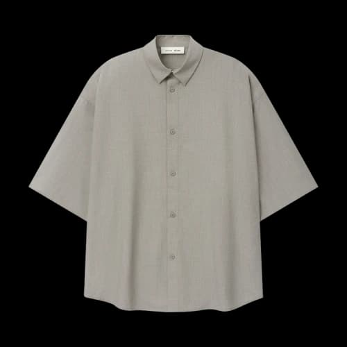 Fear of God Essentials Silk Blend 3/4 Sleeve Button Up Shirt 'Seal'