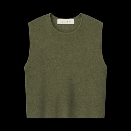 Fear of God Essentials Rib Knit Crop Top 'Moss'