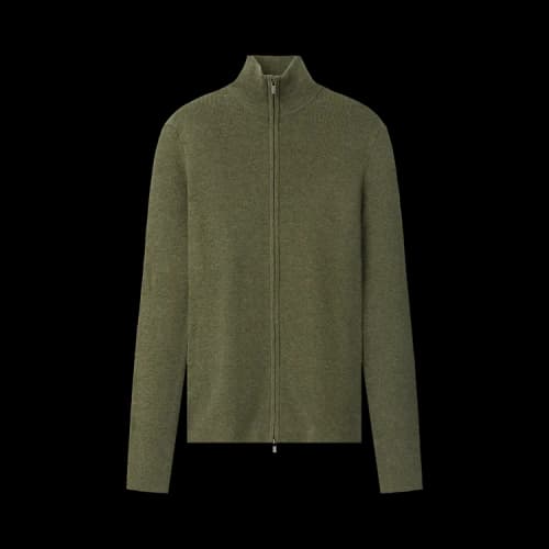 Fear of God Essentials Rib Knit Zip Up Jacket 'Moss'