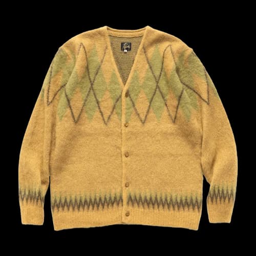 Needles Argyle Mohair Cardigan 'Mustard'