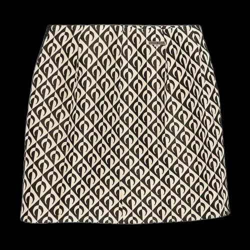 Marine Serre All Over Moon Lozenge Tailored Mini Skirt 'Tan/Black'