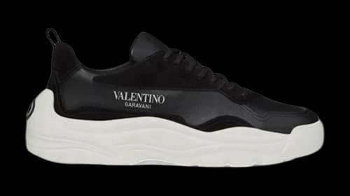 Valentino Gumboy Calfskin Sneakers Black White