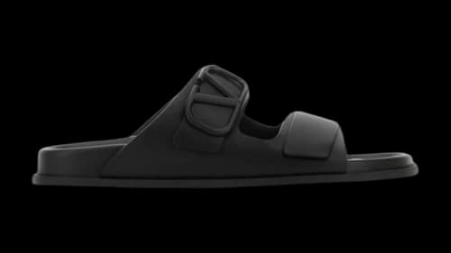 Valentino V Logo Signature Slippers Black