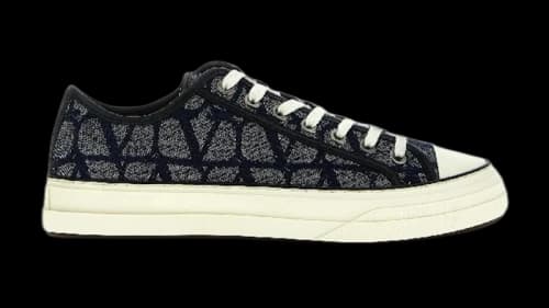 Valentino Iconographe Denim Sneakers Navy