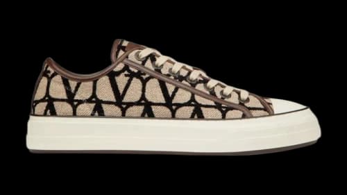 Valentino Totaloop Vlogo Low Top Sneakers Beige Black