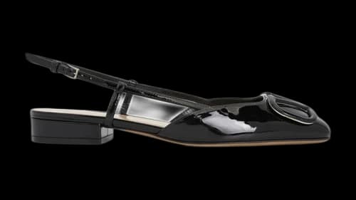 Valentino V Logo Signature Ballerina Slingback Black (Women's)