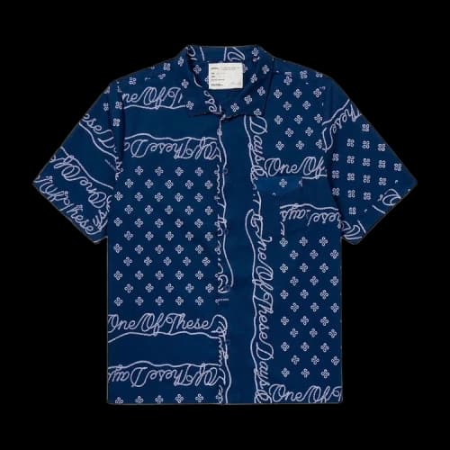 One Of These Days Bandana Button Up Shirt 'Navy'