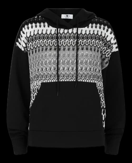 M Missoni Embroidered Mesh Hoodie Black Multi