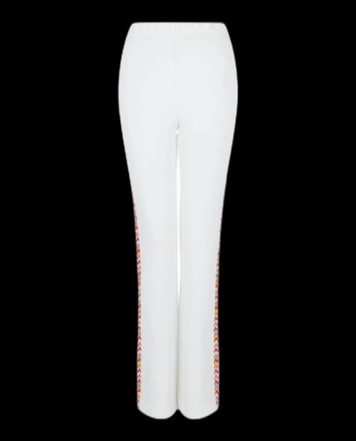 M Missoni Zig Zag Patterned Wide Leg Pants White Multi