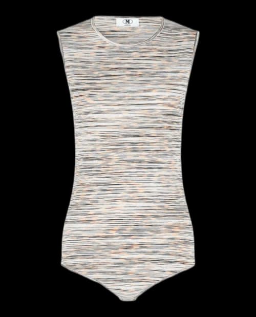 M Missoni Space Dyed Bodysuit White Yellow Black Space Dyed