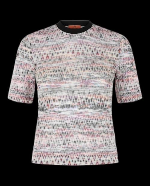 M Missoni Zig Zag Patterned Cropped Knit Top Multi