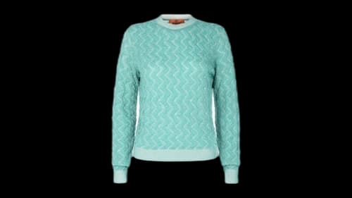M Missoni Women's Chevron-Pattern Sweater Turquoise