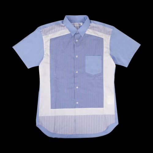 Comme des Garçons SHIRT Striped Short-Sleeve Button Down Shirt 'Blue'