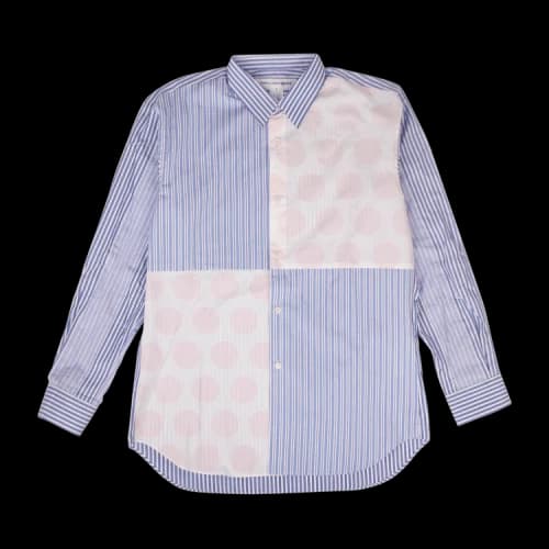 Comme des Garçons SHIRT Striped Dots Long-Sleeve Poplin Shirt 'Blue'