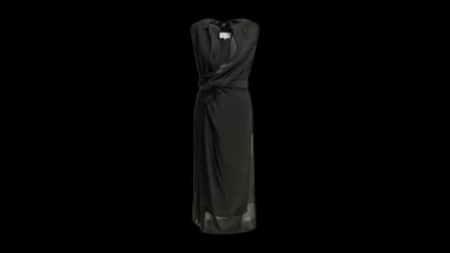 Maison Margiela Women's Draped Silk Midi Dress Black