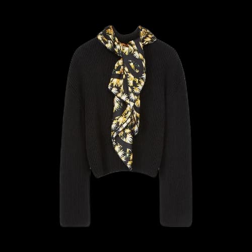 Loewe Daisy Silk Scaf Sweater 'Black'