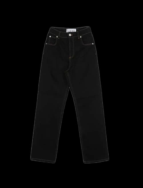 LOEWE Women's Anagram Pocket Tapered Denim Jeans Black