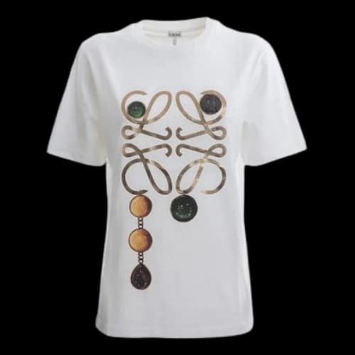 LOEWE Alphabet Printing Short Sleeve White