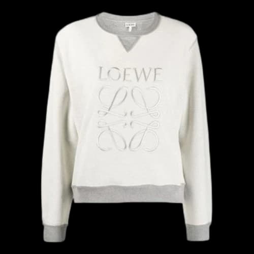 LOEWE FW20 Embroidery Logo Round Collar Female Grey (Women's)